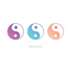 Yin Yang And Balance Icon Vector Design.