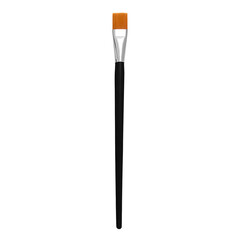 Flat synthetic paint brush isolated on a transparent png background. Stock photo