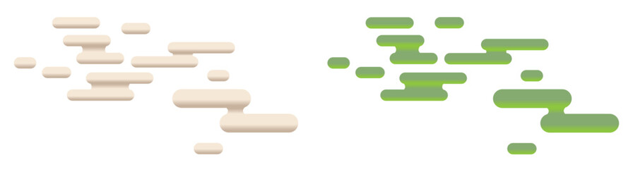 Modern Geometric Vector Smoke. Geometric Abstract Ellipsoid Vapor Design. Contemporary Modern Flat Vector Illustration Element Design Set.