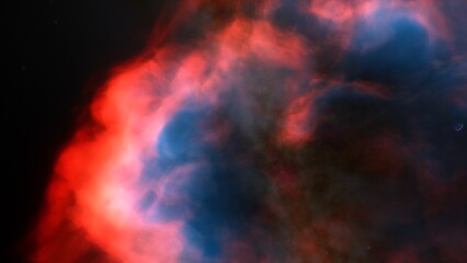 Space background with realistic nebula and shining stars. Colorful cosmos with stardust and milky way. Magic color galaxy. Infinite universe and starry night. 3d render
