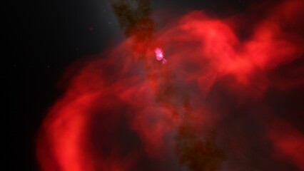 Space background with realistic nebula and shining stars. Colorful cosmos with stardust and milky way. Magic color galaxy. Infinite universe and starry night. 3d render
