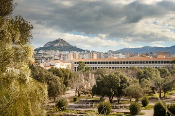 Fototapeta na wymiar Agora of Athens the primary meeting ground for Athenians, Greek, Europe