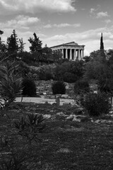 Temple of Hephaestus (Hephaisteion) in Agora of Athens, on top of the Agoraios Kolonos hill without...