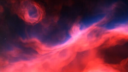 Cosmic background with a blue purple nebula and stars