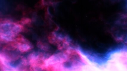 Cosmic background with a blue purple nebula and stars
