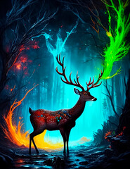 Deer in Magic Forest