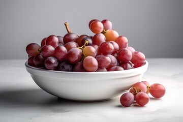 Fresh grapes in a white bowl. Ingredients for juice, salad, dishes, cuisine.