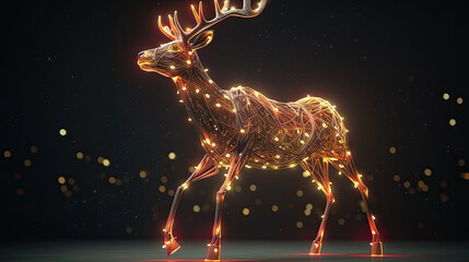 Obraz na płótnie Canvas christmas deer tree decoration created with generative ai