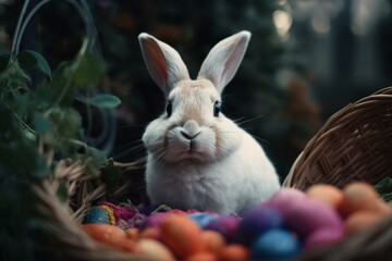 An image depicting a bunny associated with the holiday of Easter. Generative AI