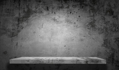 Concrete wall texture, Grey Cement floor with rough grunge surface, Dark Gray and White background with raw plaster on old building wall