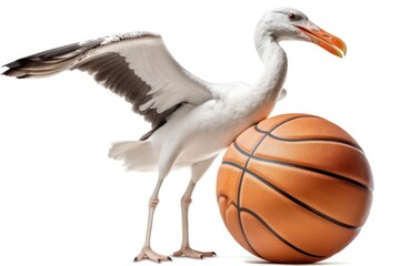 Obraz premium Albatross Basketball Superstar Playing Basketball With Copyspace Generative AI