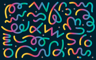 illustration of a set of rainbow symbols pattern