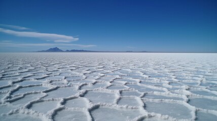 Fototapeta na wymiar Salar de Uyuni in wintertime southwest Bolivia. AI generator