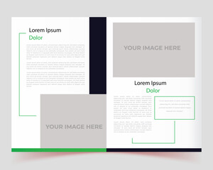 green color template layout design for company profile, book, book cover, post design, annual report, brochures, magazine, presentations, flyers, school admission design, leaflet