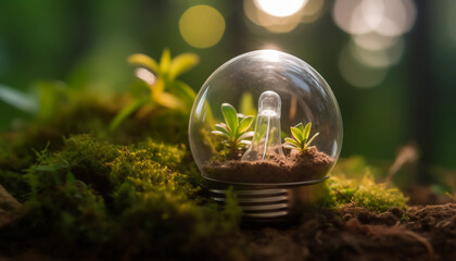 Light Bulb on Green grass