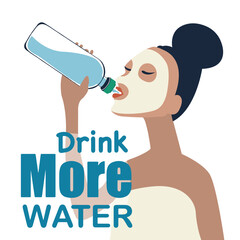 Drink more water, girl drinking water