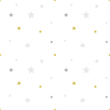 Simple stars seamless pattern for kids. Creative kids texture for fabric, wrapping, textile, wallpaper, apparel etc. 