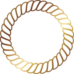 高級感のあるロープの円形フレーム　ゴールド