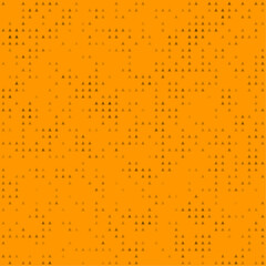 Abstract seamless geometric pattern. Mosaic background of black triangles. Evenly spaced small shapes of different color. Vector illustration on orange background