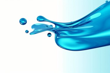 Splash of clear blue liquid water