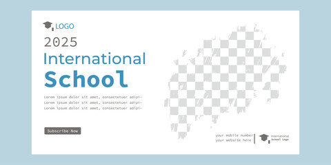 admission banner2023 blue, school admission facebook cover banner design with normal blue and white color