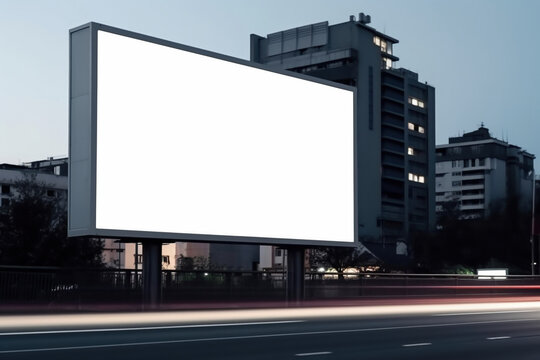 Banner billboard mockup for advertising in city useful for design.AI Generative