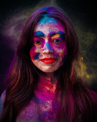 Holi model portrait