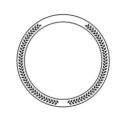 round frame with a stamp