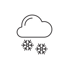 Snow vector icon. Cloud flat sign design. Snow cloud symbol. Snowflake cloud pictogram. UX UI icon