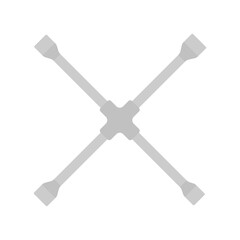 Crossed wrench for car wheels icon. Color silhouette. Top view in front. Vector simple flat graphic illustration. Isolated object on a white background. Isolate.