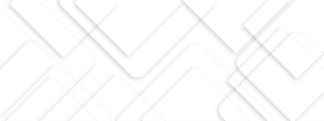 Abstract white and grey geometric glossy square lines background. Abstract geometric and technology banner design. Abstract wavy white lines background.