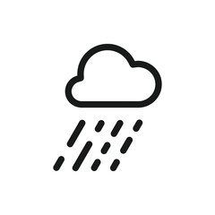 Rain vector icon. Cloud flat sign design. Rainy cloud symbol. Rainfall pictogram. UX UI icon
