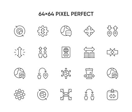 Linear icon set of trading. Editable vector signs. Trendy outline pictograms. 
