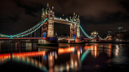 Fototapeta na wymiar Tower Bridge. London. Breathtaking travel destination place. Generative AI