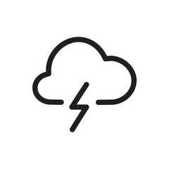 Cloud vector icon. Storm flat sign design. Lightning cloud vector icon. Weather symbol pictogram. UX UI icon