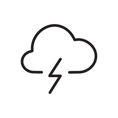 Cloud vector icon. Storm flat sign design. Lightning cloud vector icon. Weather symbol pictogram. UX UI icon