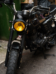 Fototapeta na wymiar Generic motorcycle on the street
