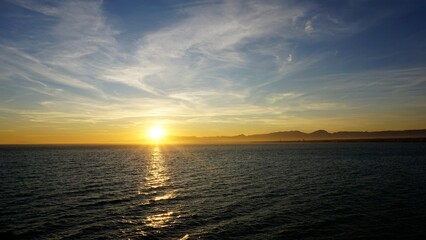 sunset over the water side