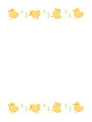 frame with flowers and chick