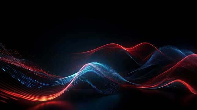 Abstract technology digital futuristic blue and red. Technology background. Generative AI.