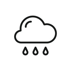 Rain vector icon. Cloud flat sign design. Rainy cloud symbol. Rainfall pictogram. UX UI icon