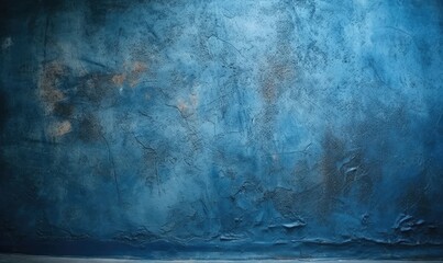 Fototapeta na wymiar Blue Dark Stucco Wall Background, generative AI