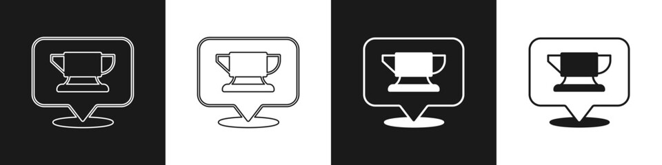 Set Blacksmith anvil tool icon isolated on black and white background. Metal forging. Forge tool. Vector