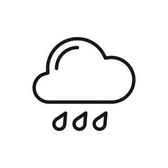 Rain vector icon. Cloud flat sign design. Rainy cloud symbol. Rainfall pictogram. UX UI icon