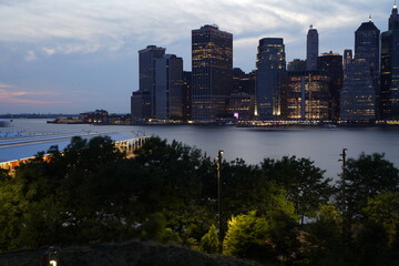 Obraz premium manhattan skyscrapers at sunset