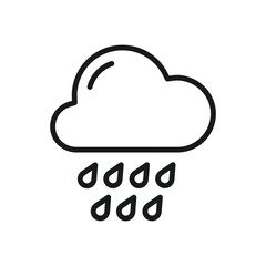 Rain vector icon. Cloud flat sign design. Rainy cloud symbol. Rainfall pictogram. UX UI icon