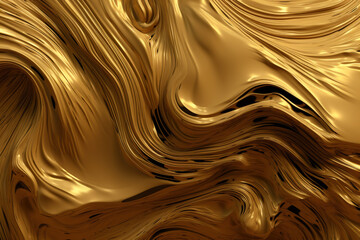 Stopione złoto, tekstura, gładka, fala - Molten gold, texture, smooth, wave - AI Generated - obrazy, fototapety, plakaty