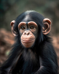 Portrait of a young chimpanzee