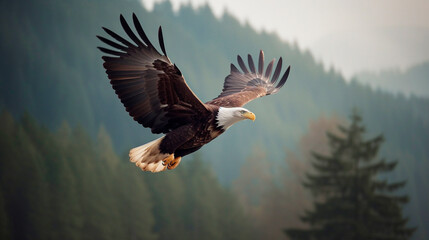 Fototapeta na wymiar eagle falcon in flight. Generative AI,