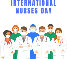 International nurses day illustration. Nurses day concept background.